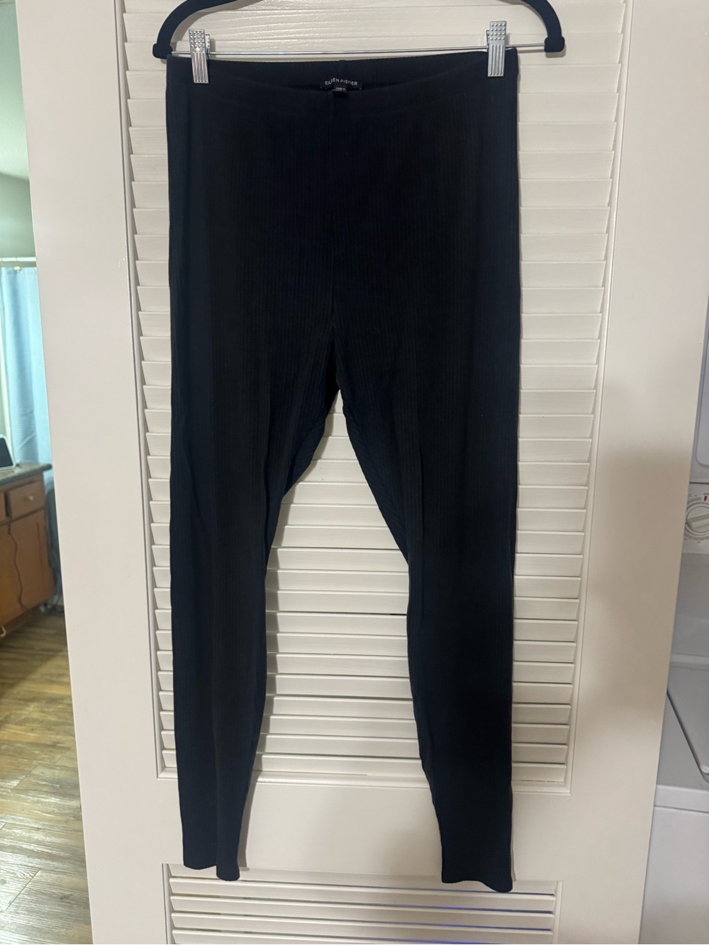 Eileen Fisher Black Ribbed Leggings
